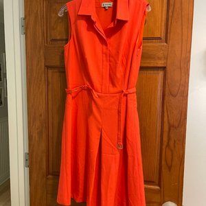 Lovely Orange Shift Dress with belt
